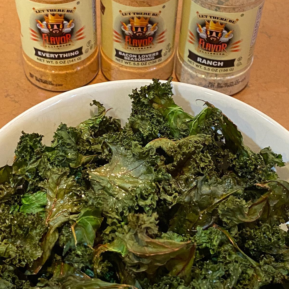 Kale leaf chips