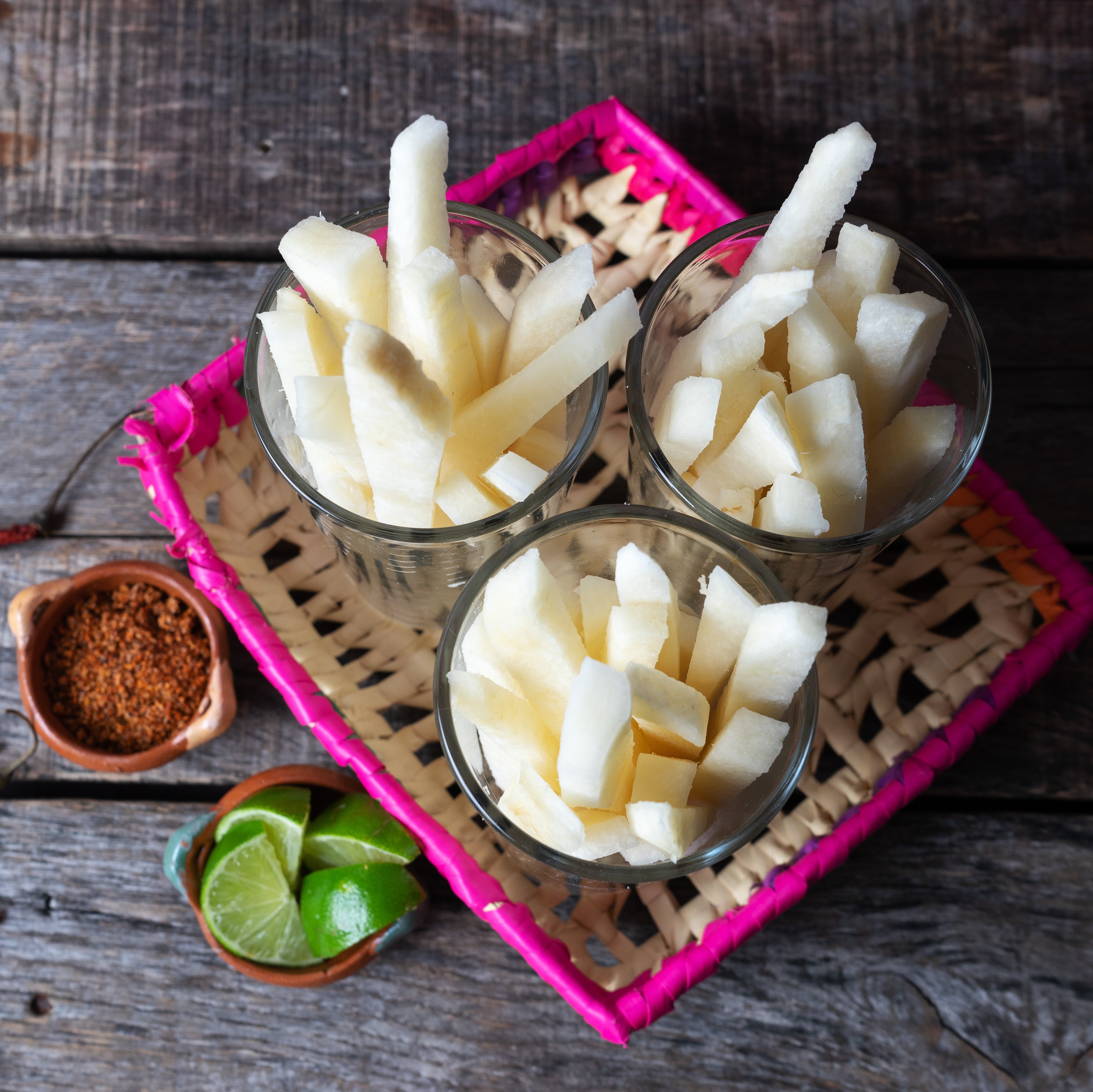 Jicama sticks and salsa