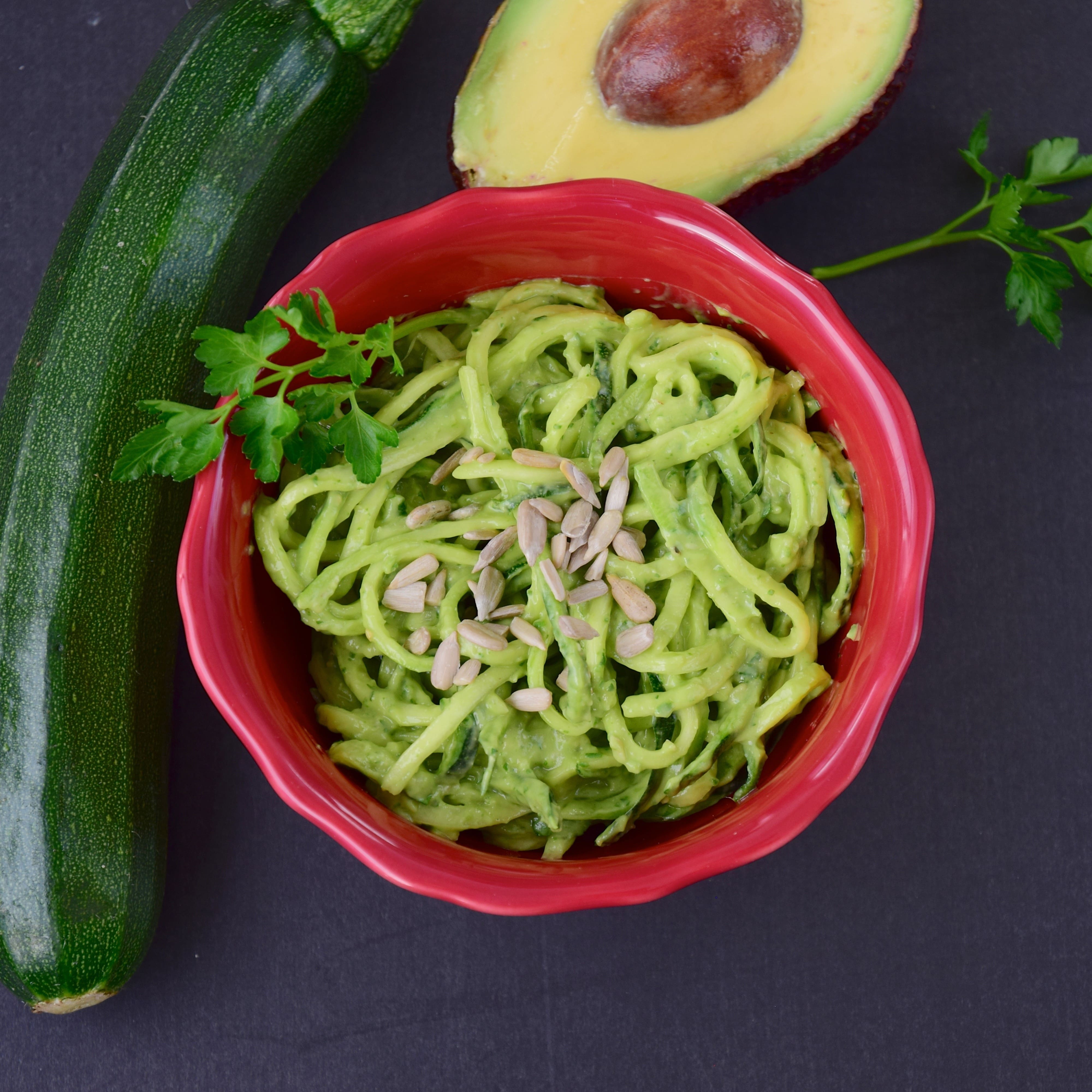 Avocado Pesto with Zucchini Noodles