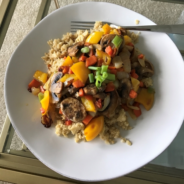 Cauliflower fried veggie rice